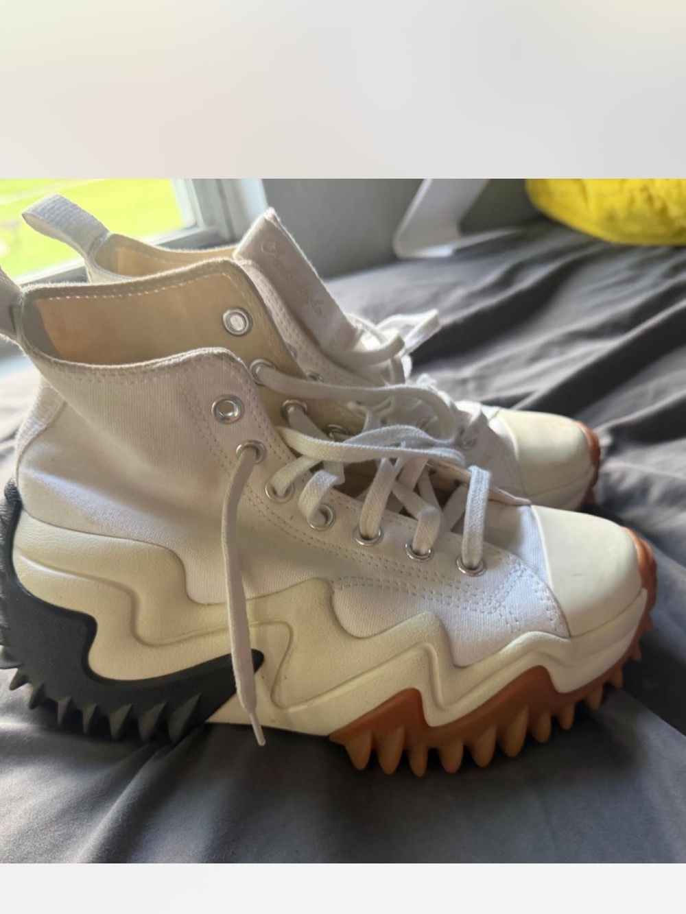 Converse Women's High-Top Platform Sneakers in White, Black and Brown